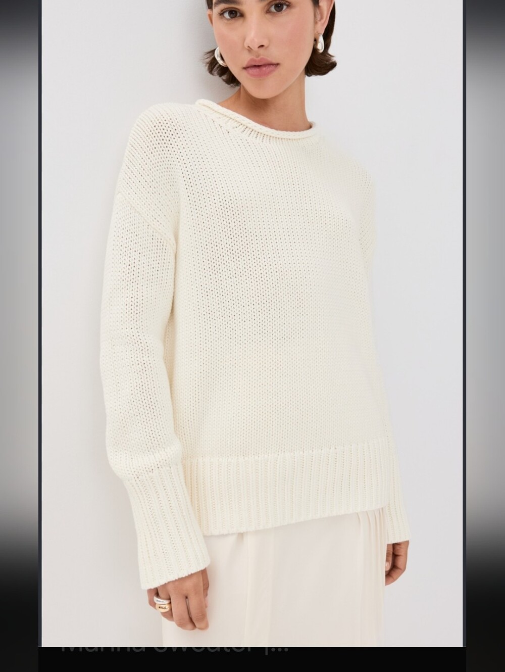 La Ligne marin White Cotton sweater Roll Collar